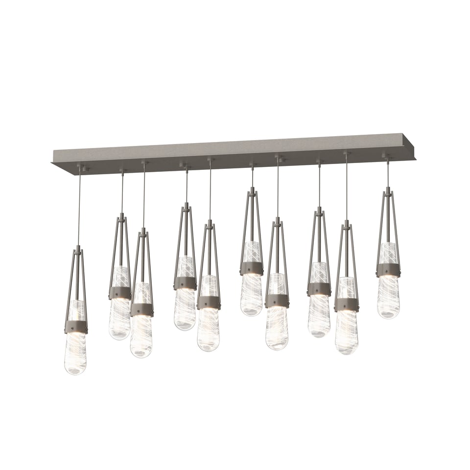 Link 10-Light Adjustable Blown Glass Pendant by Hubbardton Forge - Handmade Dimmable Elegance