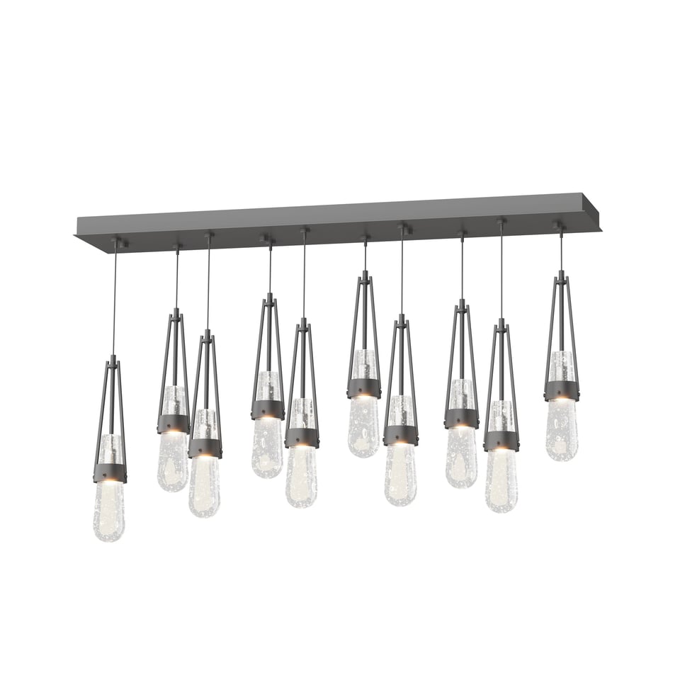 Link 10-Light Adjustable Blown Glass Pendant by Hubbardton Forge - Handmade Dimmable Elegance