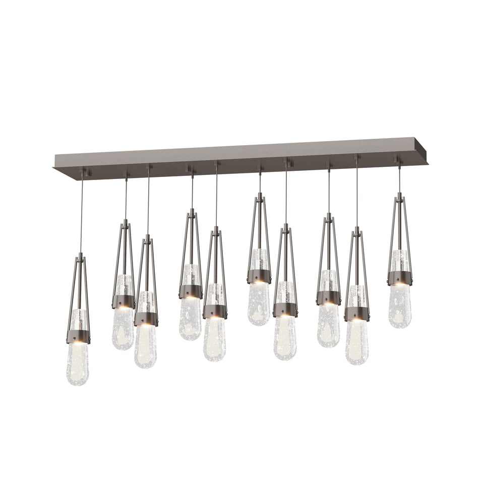 Link 10-Light Adjustable Blown Glass Pendant by Hubbardton Forge - Handmade Dimmable Elegance