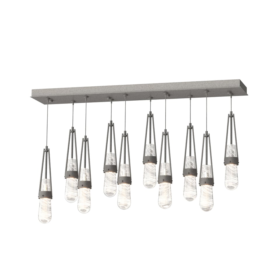 Link 10-Light Adjustable Blown Glass Pendant by Hubbardton Forge - Handmade Dimmable Elegance