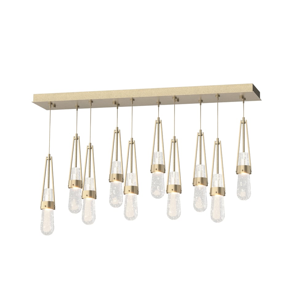 Link 10-Light Adjustable Blown Glass Pendant by Hubbardton Forge - Handmade Dimmable Elegance