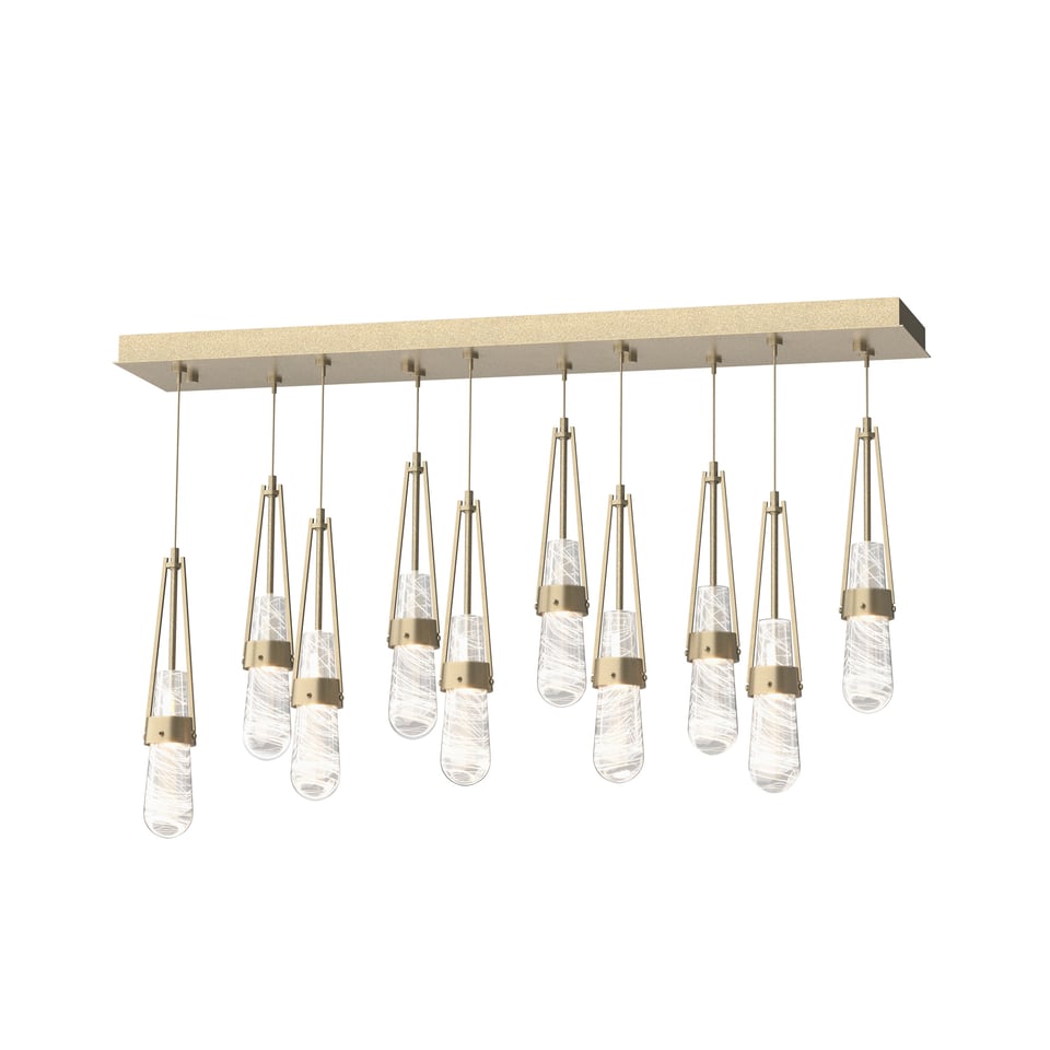 Link 10-Light Adjustable Blown Glass Pendant by Hubbardton Forge - Handmade Dimmable Elegance