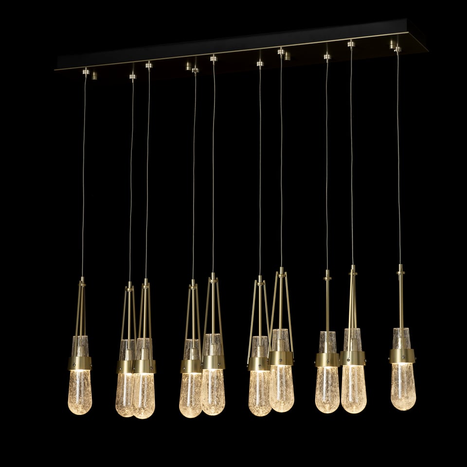 Link 10-Light Adjustable Blown Glass Pendant by Hubbardton Forge - Handmade Dimmable Elegance