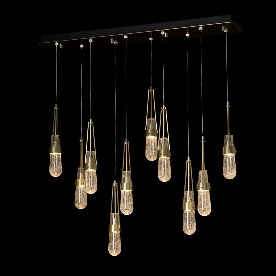 Link 10-Light Adjustable Blown Glass Pendant by Hubbardton Forge - Handmade Dimmable Elegance