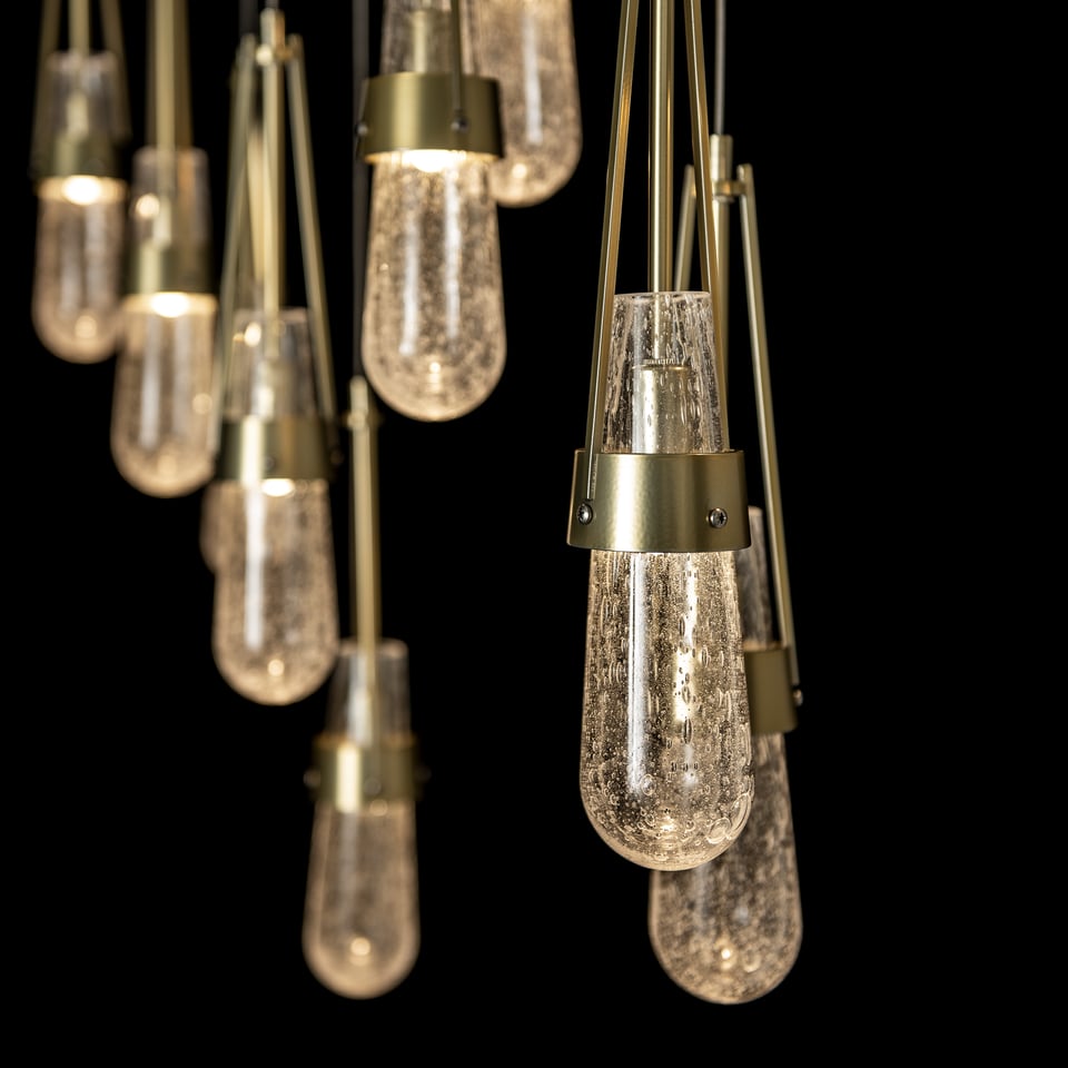 Link 10-Light Adjustable Blown Glass Pendant by Hubbardton Forge - Handmade Dimmable Elegance