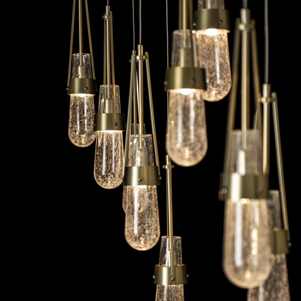 Link 10-Light Adjustable Blown Glass Pendant by Hubbardton Forge - Handmade Dimmable Elegance