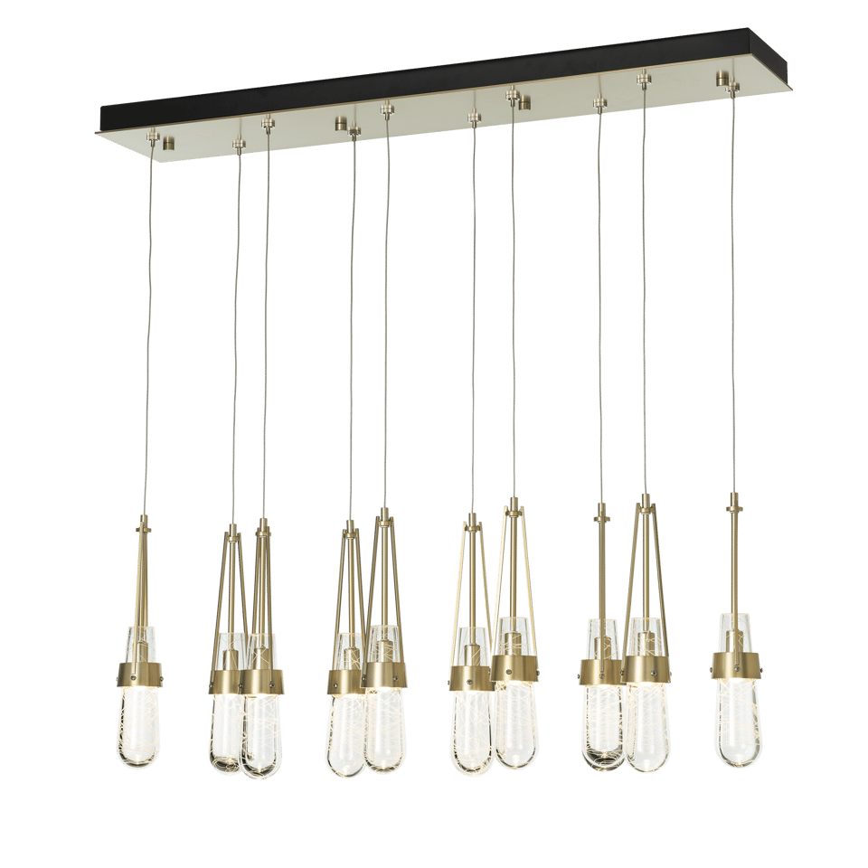 Link 10-Light Adjustable Blown Glass Pendant by Hubbardton Forge - Handmade Dimmable Elegance