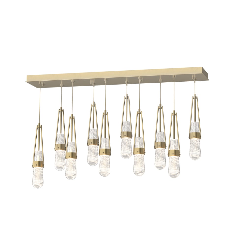 Link 10-Light Adjustable Blown Glass Pendant by Hubbardton Forge - Handmade Dimmable Elegance