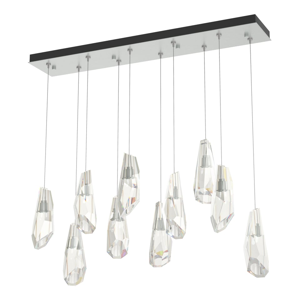 Hubbardton Forge Luma 10-Light Large Crystal Pendant, Adjustable Height, Dimmable, UL Damp Rated