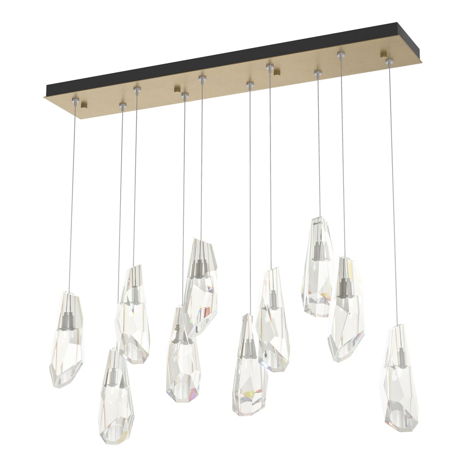 Hubbardton Forge Luma 10-Light Large Crystal Pendant, Adjustable Height, Dimmable, UL Damp Rated