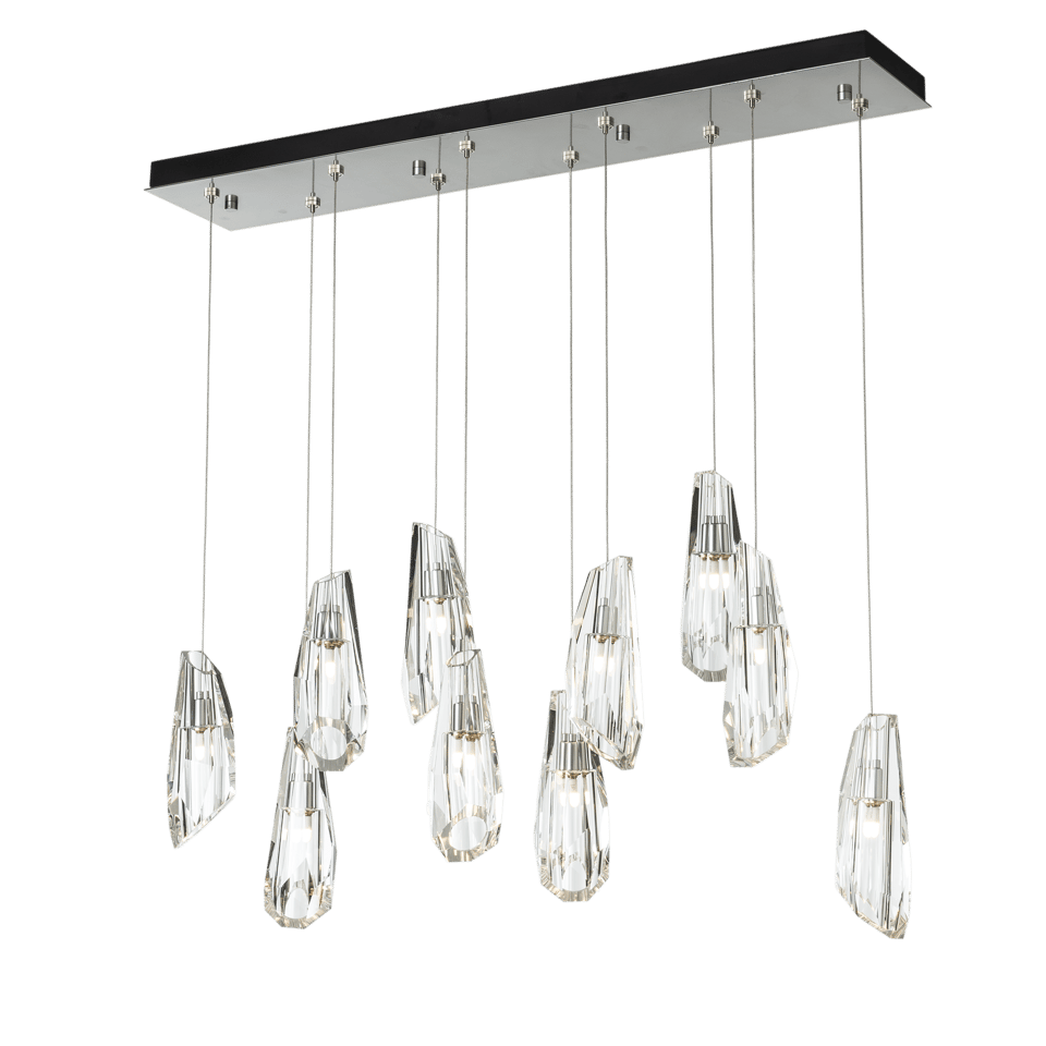 Hubbardton Forge Luma 10-Light Large Crystal Pendant, Adjustable Height, Dimmable, UL Damp Rated