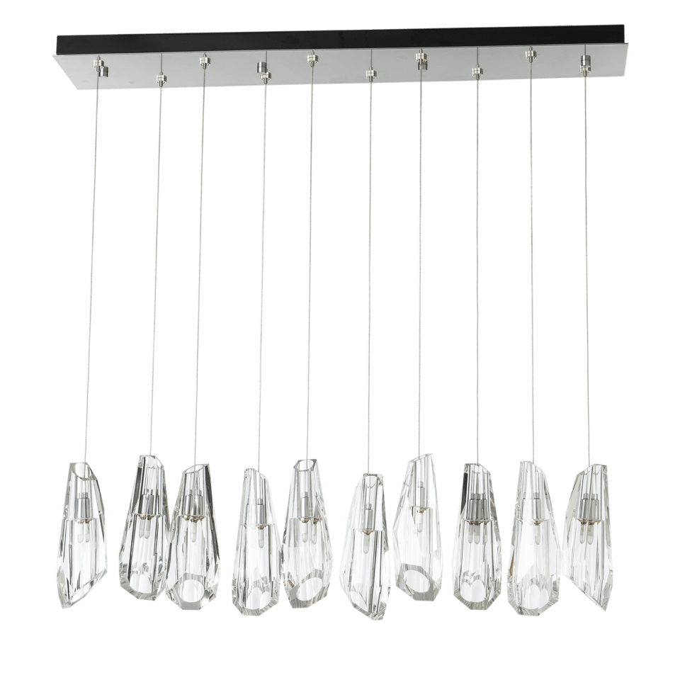 Hubbardton Forge Luma 10-Light Large Crystal Pendant, Adjustable Height, Dimmable, UL Damp Rated