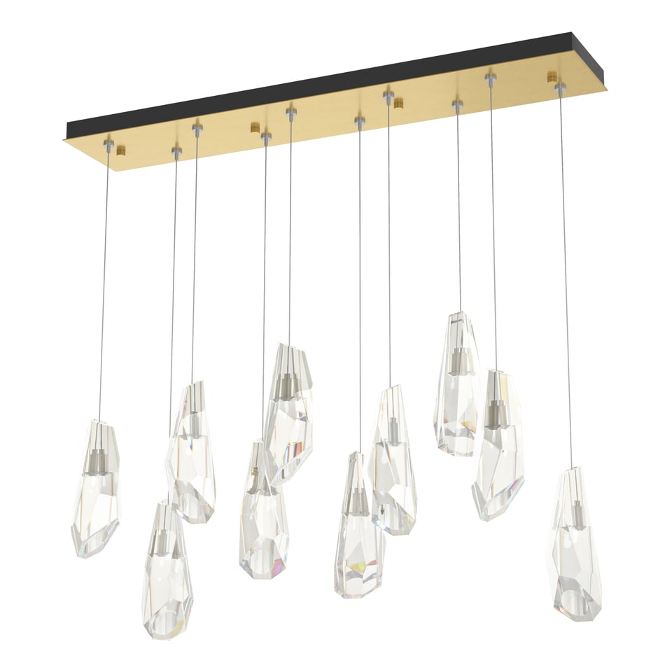 Hubbardton Forge Luma 10-Light Large Crystal Pendant, Adjustable Height, Dimmable, UL Damp Rated