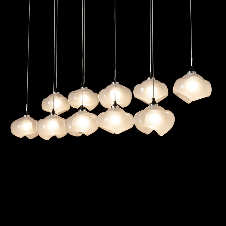 Hubbardton Forge Ume 10-Light Pendant With Adjustable Height And Dimmable Ume Glass Shades