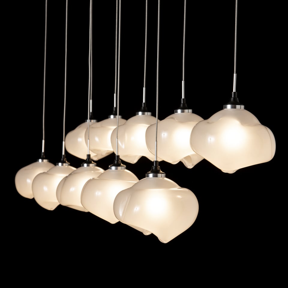 Hubbardton Forge Ume 10-Light Pendant With Adjustable Height And Dimmable Ume Glass Shades