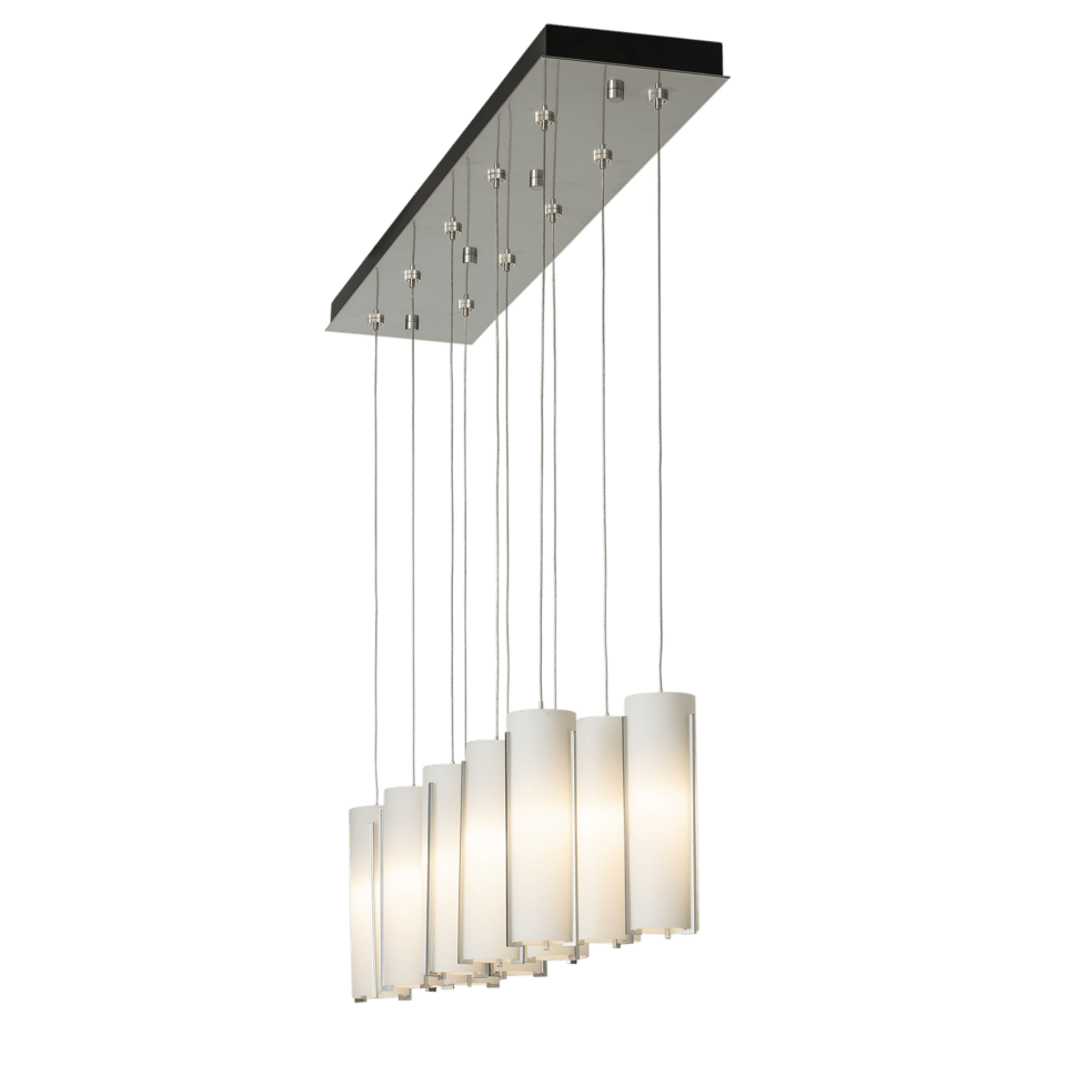 Exos Glass 10-Light Pendant by Hubbardton Forge - Dimmable, Customizable Finish, Adjustable Height