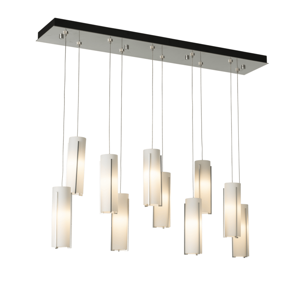 Exos Glass 10-Light Pendant by Hubbardton Forge - Dimmable, Customizable Finish, Adjustable Height