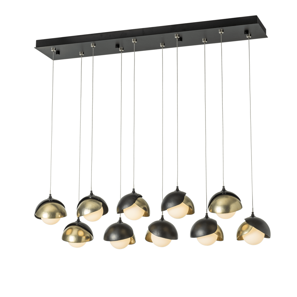 Brooklyn 10-Light Double Shade Pendant by Hubbardton Forge - Versatile Style & Energy-Efficient Lighting