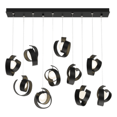 Hubbardton Forge Riza 10-Light Pendant Fixture with Dimmable Functionality and Opal Glass Shades