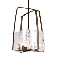 Hubbardton Forge Arc Pendant Light – Handmade Glass Panels, Dimmable, UL Damp Rated, 4 Bulb Fixture