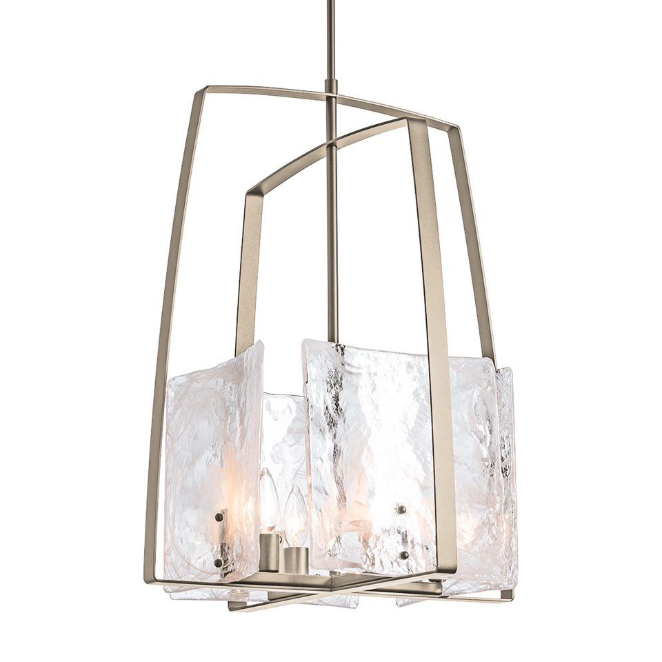 Hubbardton Forge Arc Pendant Light – Handmade Glass Panels, Dimmable, UL Damp Rated, 4 Bulb Fixture