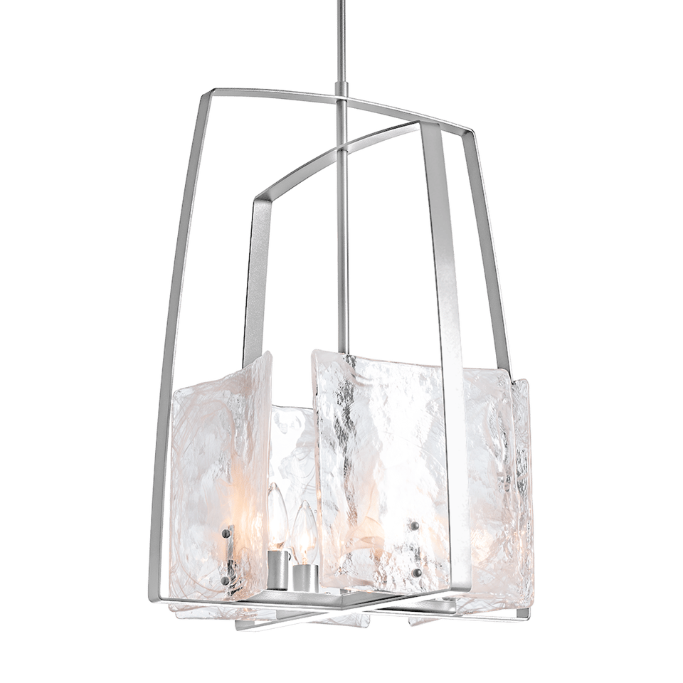 Hubbardton Forge Arc Pendant Light – Handmade Glass Panels, Dimmable, UL Damp Rated, 4 Bulb Fixture