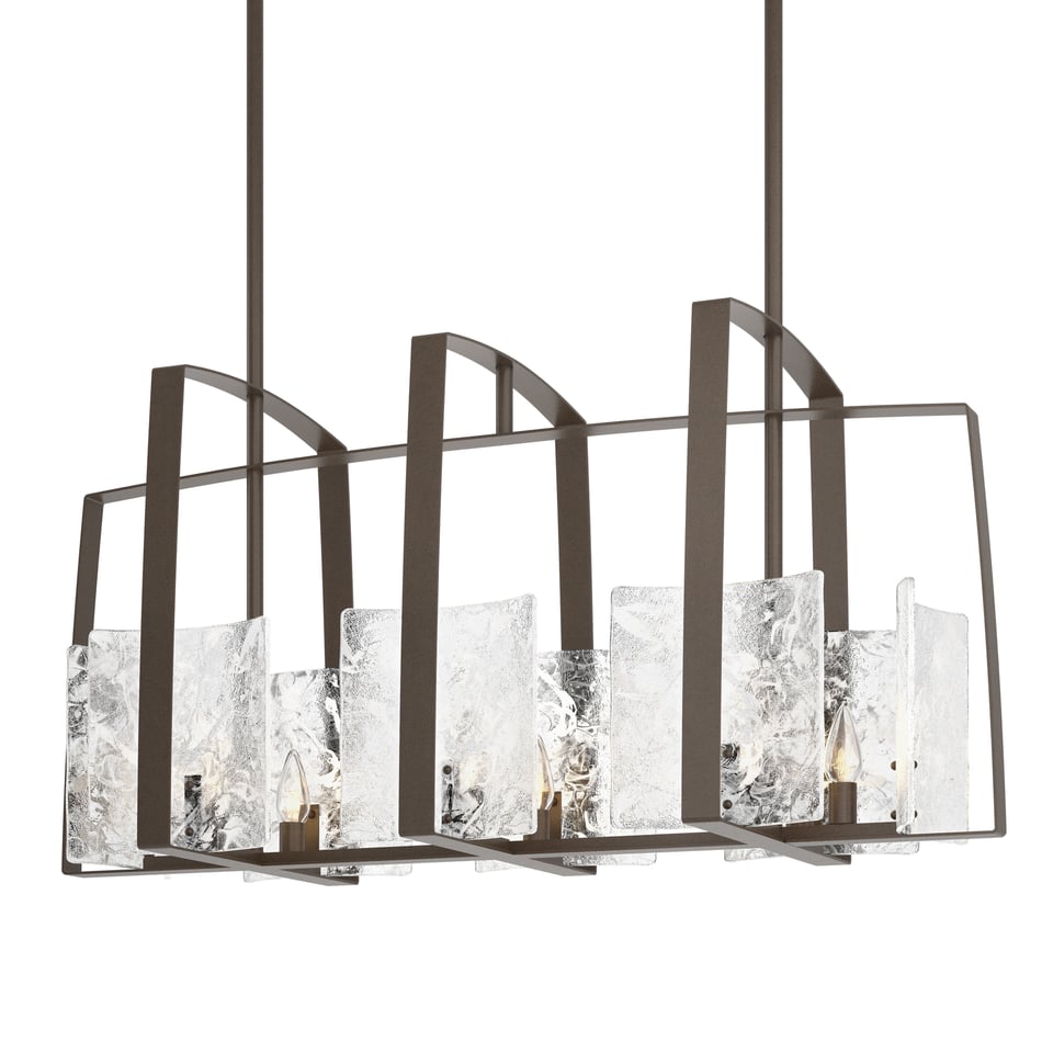 Arc Linear Pendant Light By Hubbardton Forge 131311 - 8 Glass Shades, Dimmable, Custom Finishes