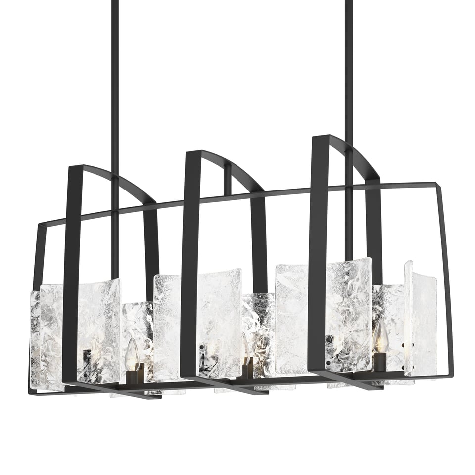 Arc Linear Pendant Light By Hubbardton Forge 131311 - 8 Glass Shades, Dimmable, Custom Finishes