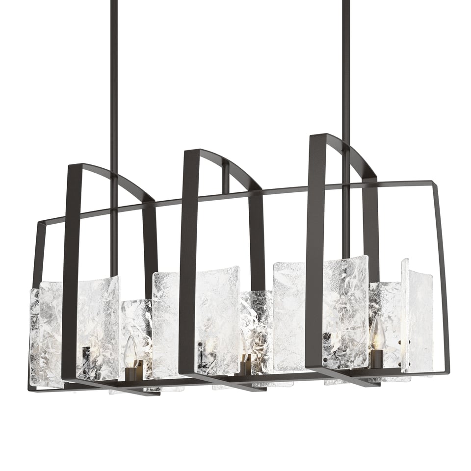 Arc Linear Pendant Light By Hubbardton Forge 131311 - 8 Glass Shades, Dimmable, Custom Finishes