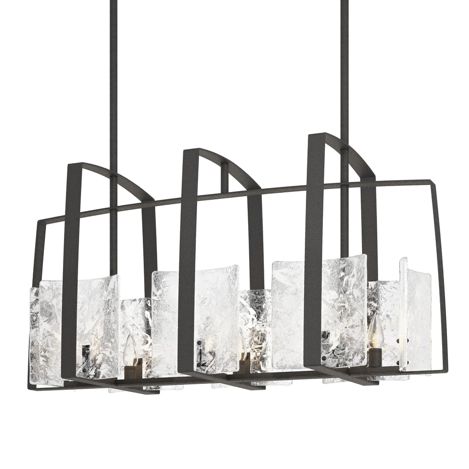 Arc Linear Pendant Light By Hubbardton Forge 131311 - 8 Glass Shades, Dimmable, Custom Finishes