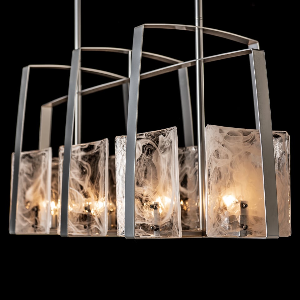 Arc Linear Pendant Light By Hubbardton Forge 131311 - 8 Glass Shades, Dimmable, Custom Finishes