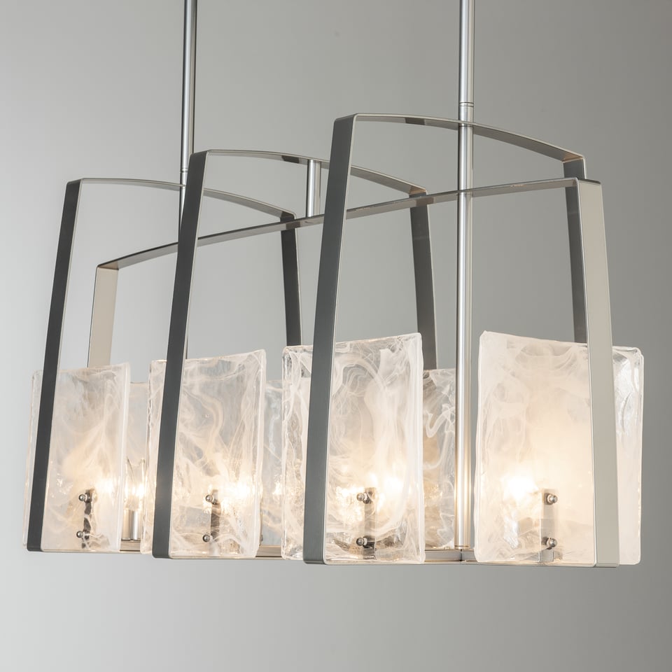 Arc Linear Pendant Light By Hubbardton Forge 131311 - 8 Glass Shades, Dimmable, Custom Finishes