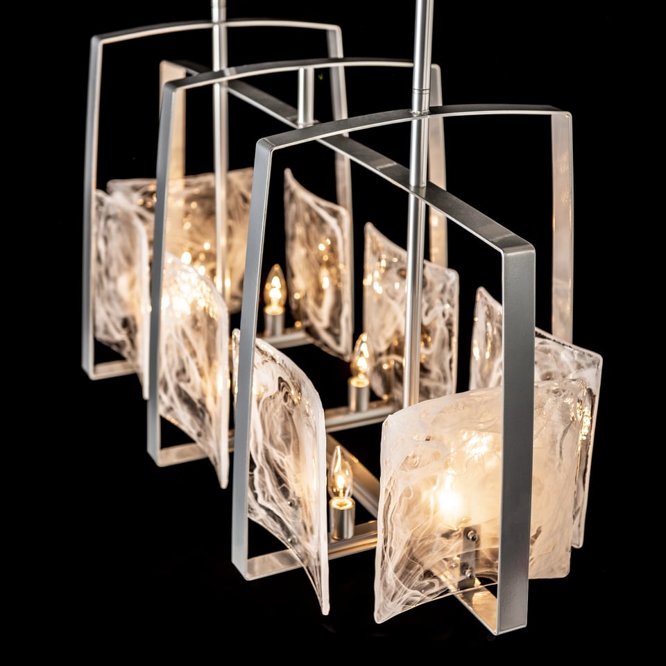 Arc Linear Pendant Light By Hubbardton Forge 131311 - 8 Glass Shades, Dimmable, Custom Finishes