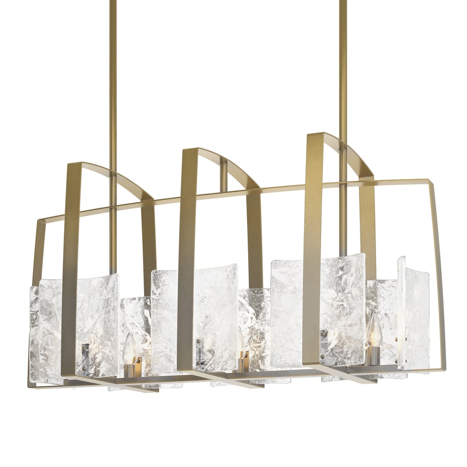 Arc Linear Pendant Light By Hubbardton Forge 131311 - 8 Glass Shades, Dimmable, Custom Finishes