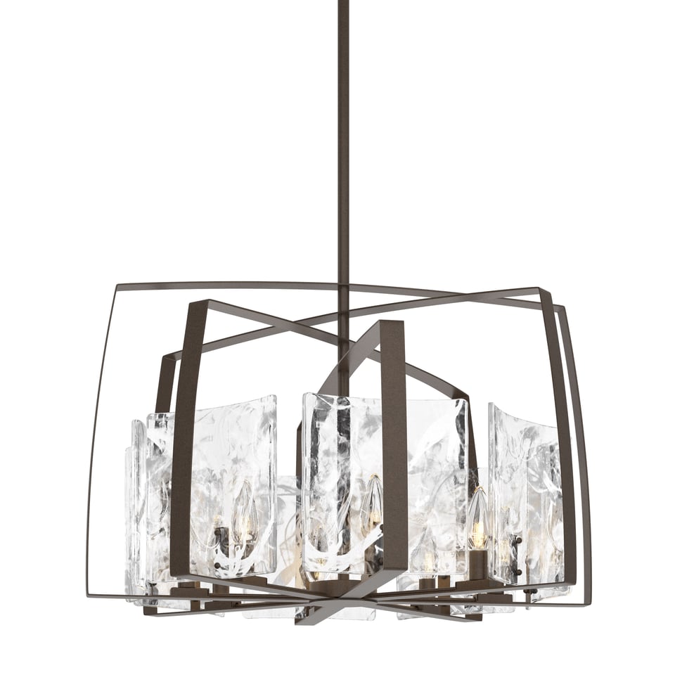 Arc 8-Light Pendant By Hubbardton Forge With Dimmable Feature And Elegant Clear Glass Design