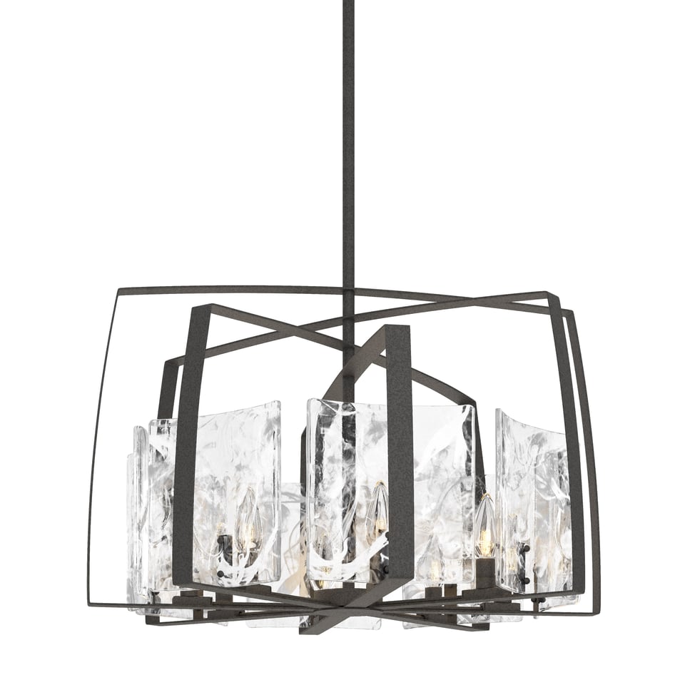 Arc 8-Light Pendant By Hubbardton Forge With Dimmable Feature And Elegant Clear Glass Design