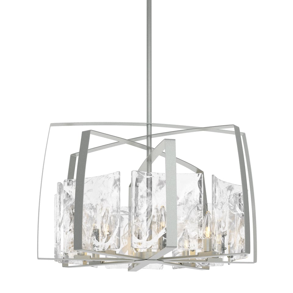 Arc 8-Light Pendant By Hubbardton Forge With Dimmable Feature And Elegant Clear Glass Design