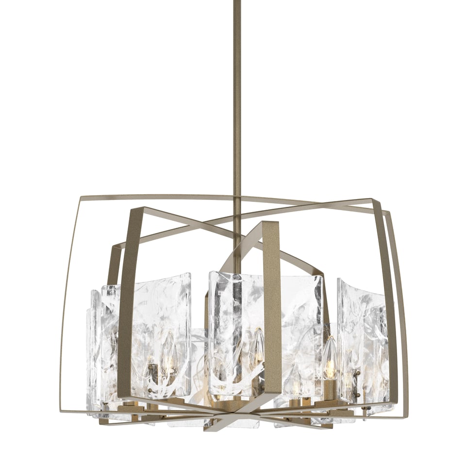 Arc 8-Light Pendant By Hubbardton Forge With Dimmable Feature And Elegant Clear Glass Design