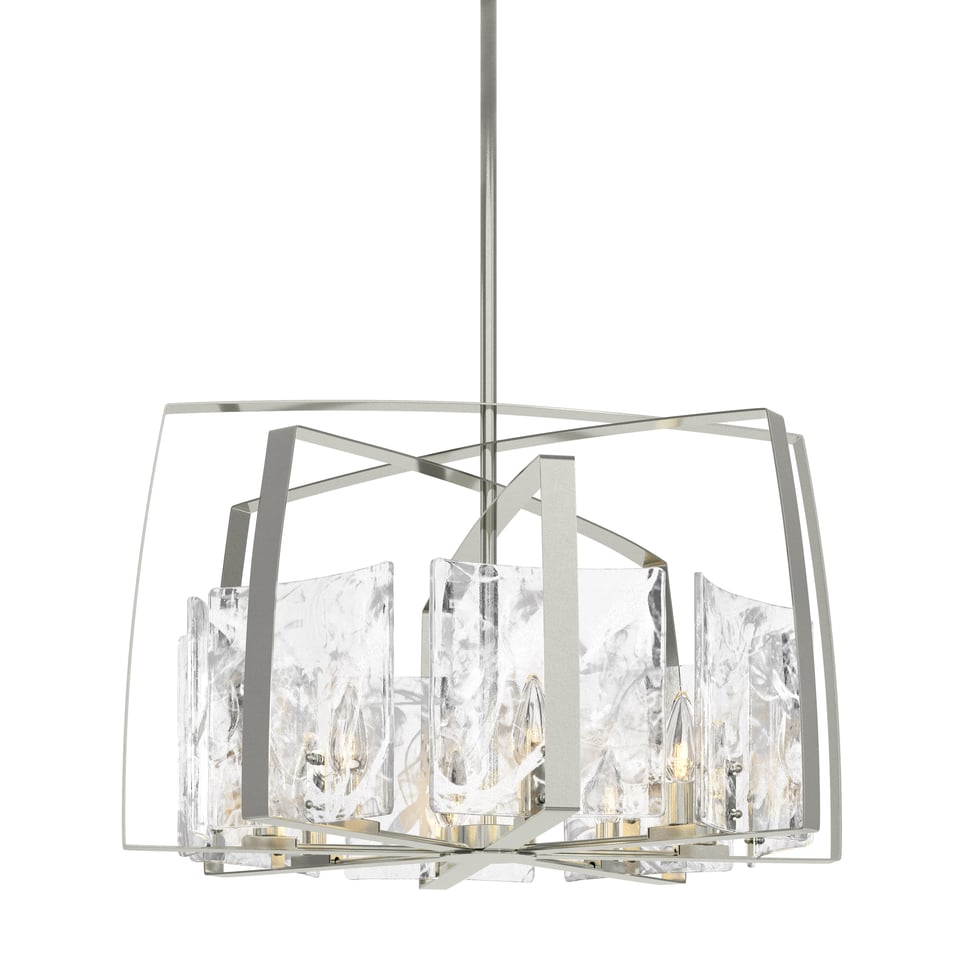 Arc 8-Light Pendant By Hubbardton Forge With Dimmable Feature And Elegant Clear Glass Design