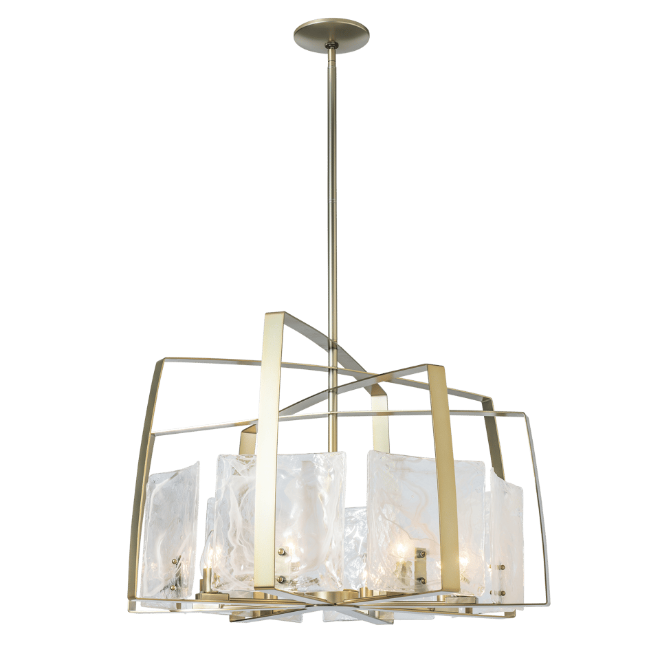 Arc 8-Light Pendant By Hubbardton Forge With Dimmable Feature And Elegant Clear Glass Design