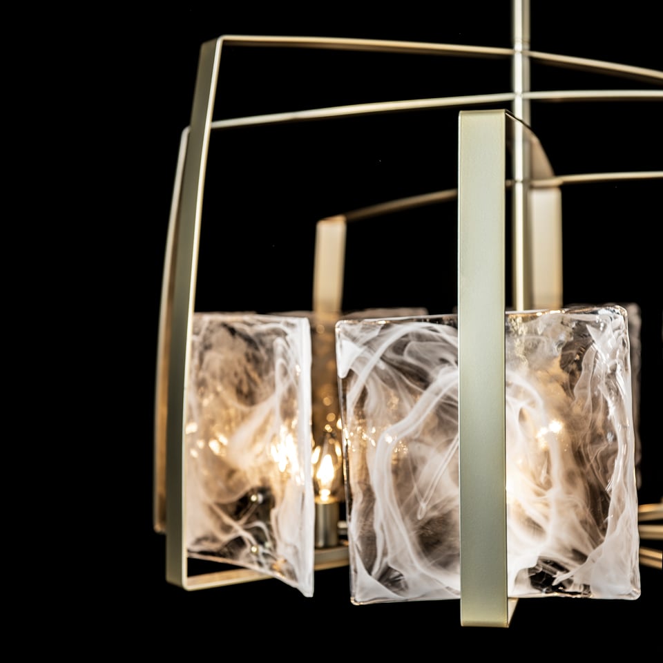 Arc 8-Light Pendant By Hubbardton Forge With Dimmable Feature And Elegant Clear Glass Design