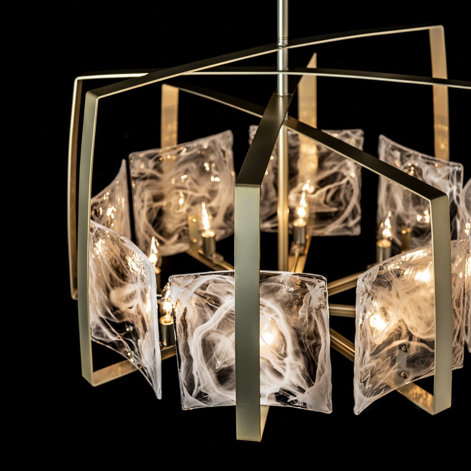 Arc 8-Light Pendant By Hubbardton Forge With Dimmable Feature And Elegant Clear Glass Design