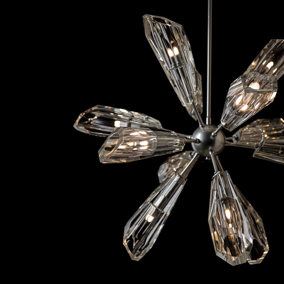 Luma 12-Light Starburst Pendant by Hubbardton Forge - Elegant Dimmable Fixture for Modern Spaces