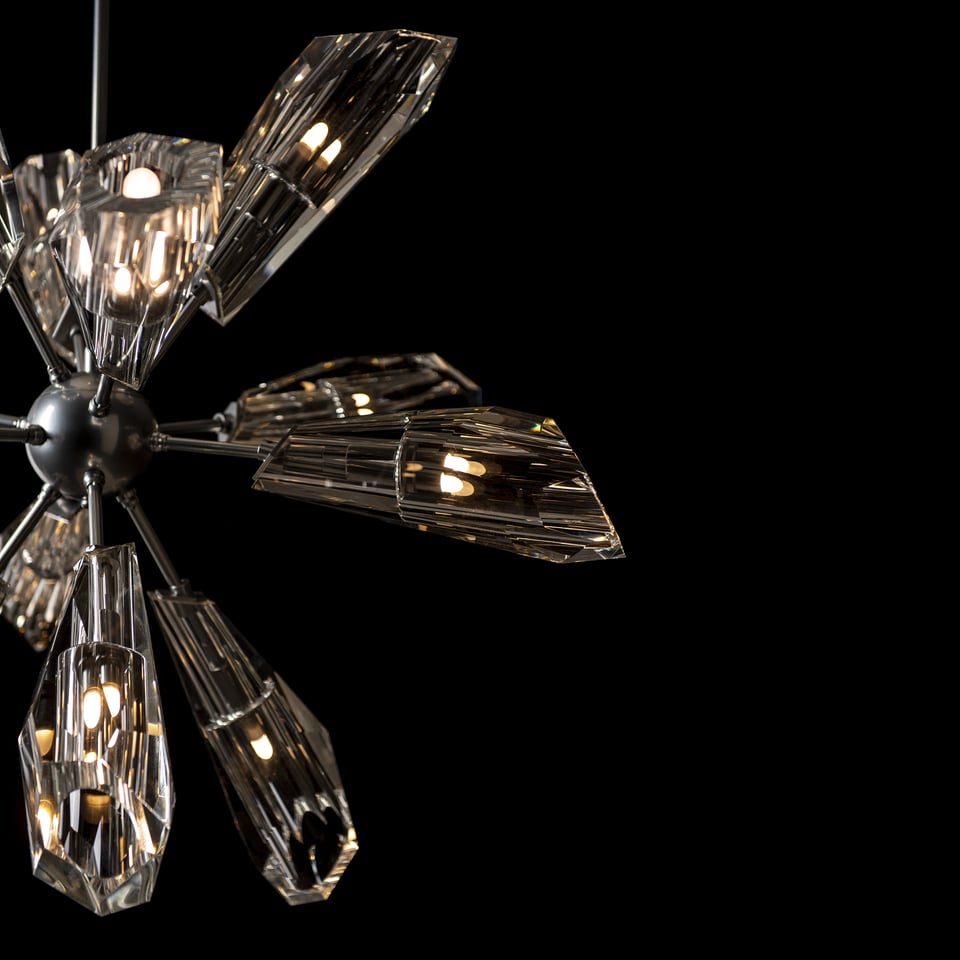 Luma 12-Light Starburst Pendant by Hubbardton Forge - Elegant Dimmable Fixture for Modern Spaces