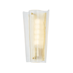 Baxford Sconce by Hudson Valley Lighting 1314-AGB, Aged Brass, Dimmable Cast Glass Wall Light