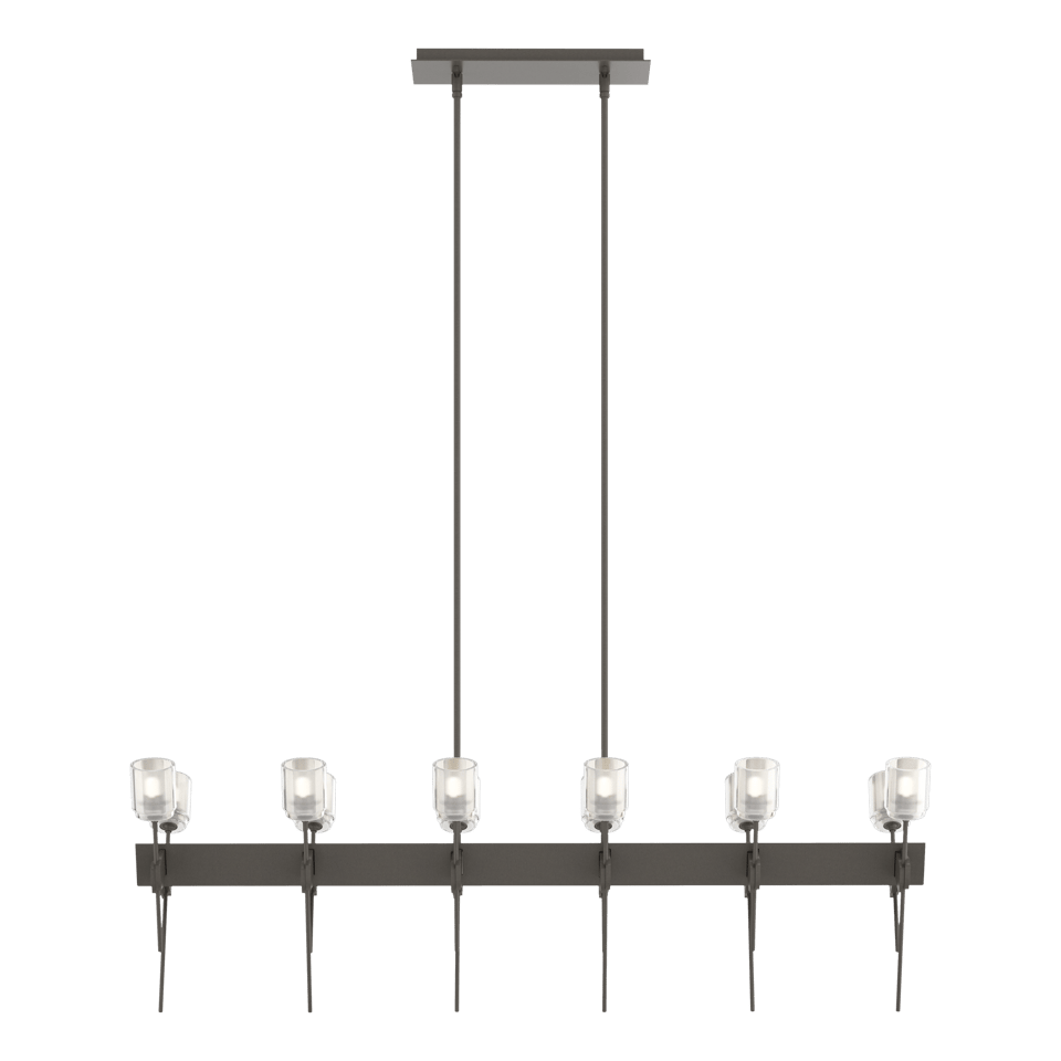 Hubbardton Forge Echo 12-Light Linear Pendant with Dimmable Functionality & Versatile Finish Options