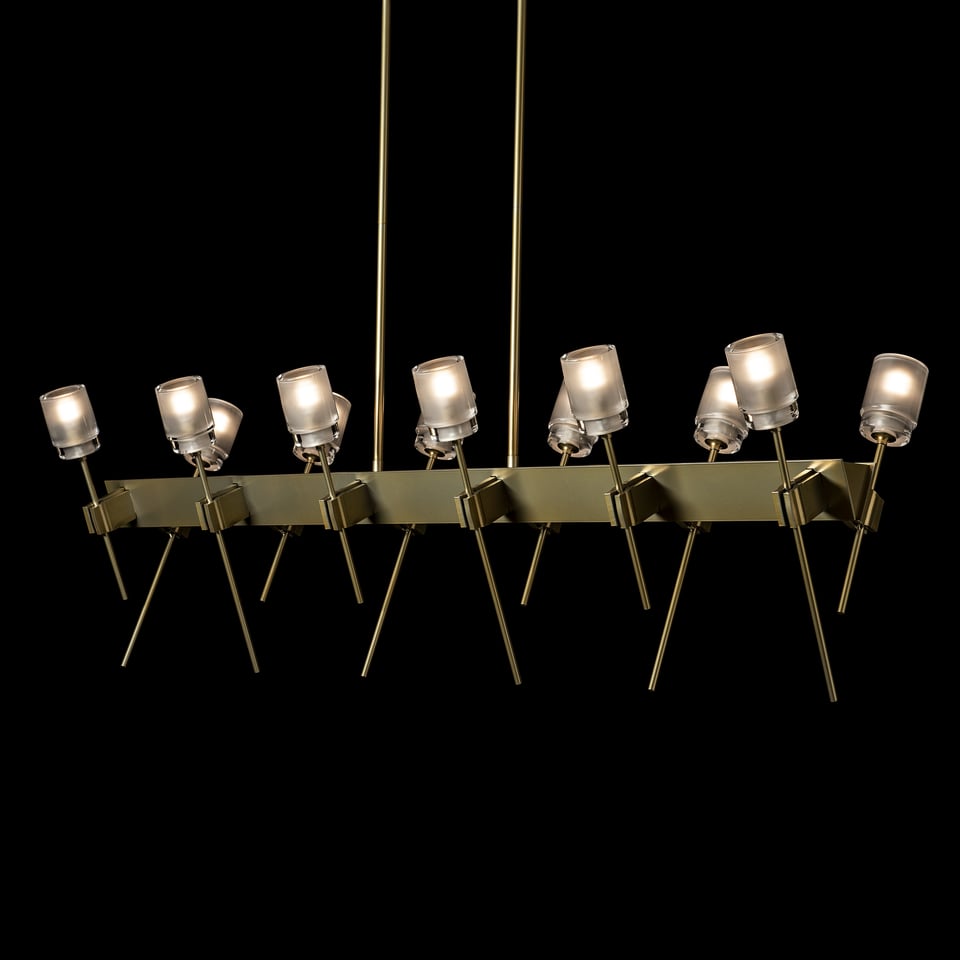 Hubbardton Forge Echo 12-Light Linear Pendant with Dimmable Functionality & Versatile Finish Options