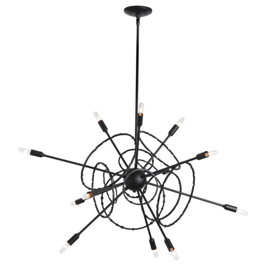 Olympus 12-Light Starburst Pendant by Hubbardton Forge - Customizable Finishes & Dimmable Functionality