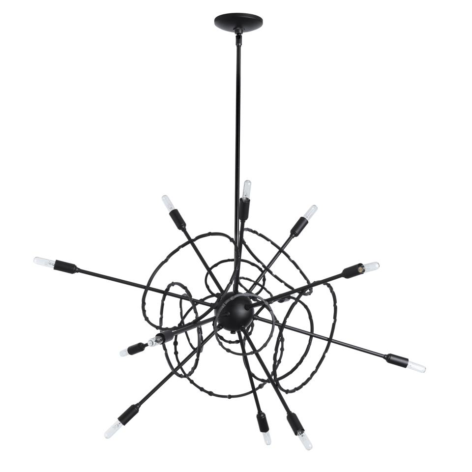 Olympus 12-Light Starburst Pendant by Hubbardton Forge - Customizable Finishes & Dimmable Functionality