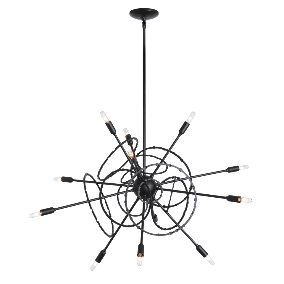 Olympus 12-Light Starburst Pendant by Hubbardton Forge - Customizable Finishes & Dimmable Functionality